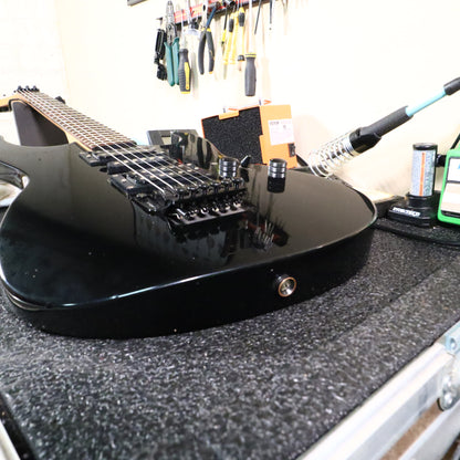 1989 Squier FR-212 Floyd Rose II Black Korea Reverse Headstock RARE HM