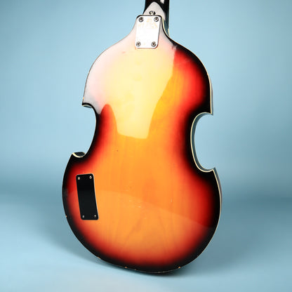 Univox Model 1920 Lectra Short-Scale Bass w/ case 1968 - Sunburst Violin Bass