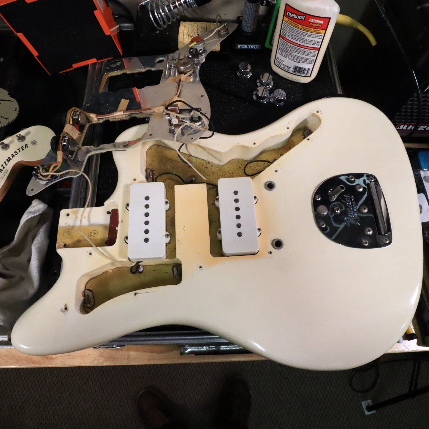 1966 Fender Jazzmaster Olympic White, Custom Color Matching Headstock