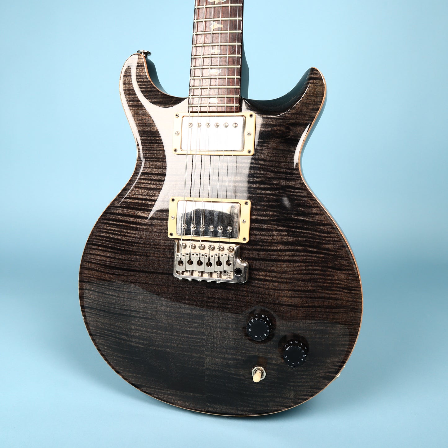 2001 PRS Santana III 10 Top Electric Guitar with Hard Case Charcoal Burst