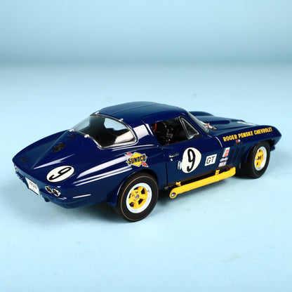 Corvette Diecast Car Exoto 1:18 1966 Stingray #9 Race Penske Sunoco