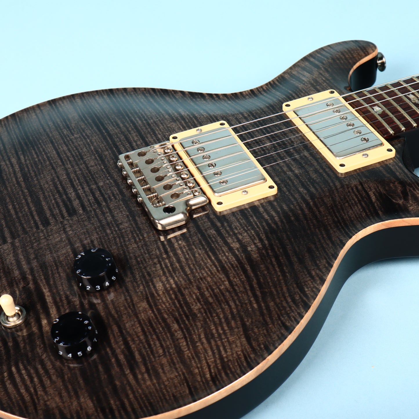 2001 PRS Santana III 10 Top Electric Guitar with Hard Case Charcoal Burst