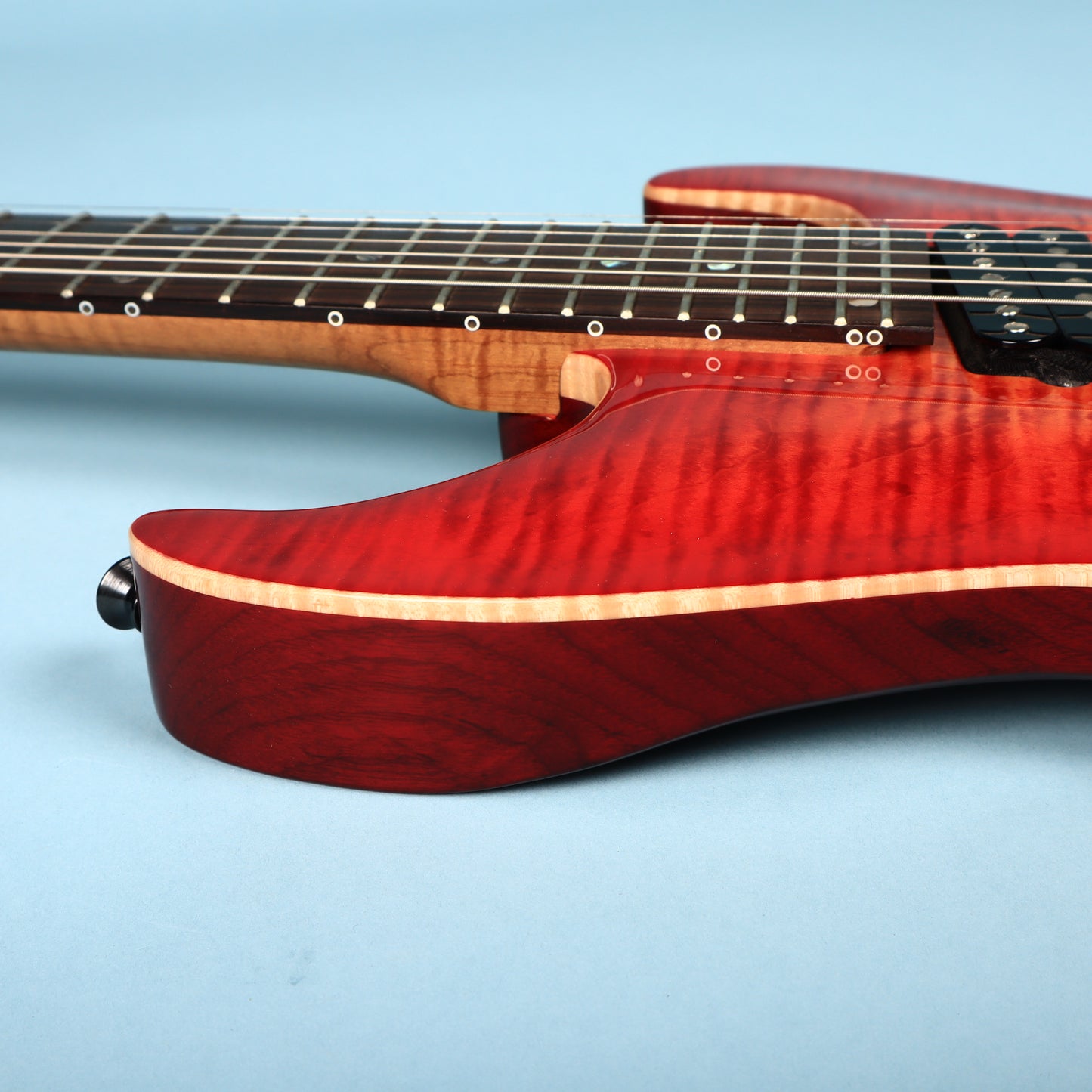 Lipe Virtuoso 7 Fanned Fret Curly Maple Seven String Electric Guitar Fireburst
