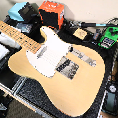 Vintage 1973 Fender Telecaster Electric Guitar Blonde Finish Maple