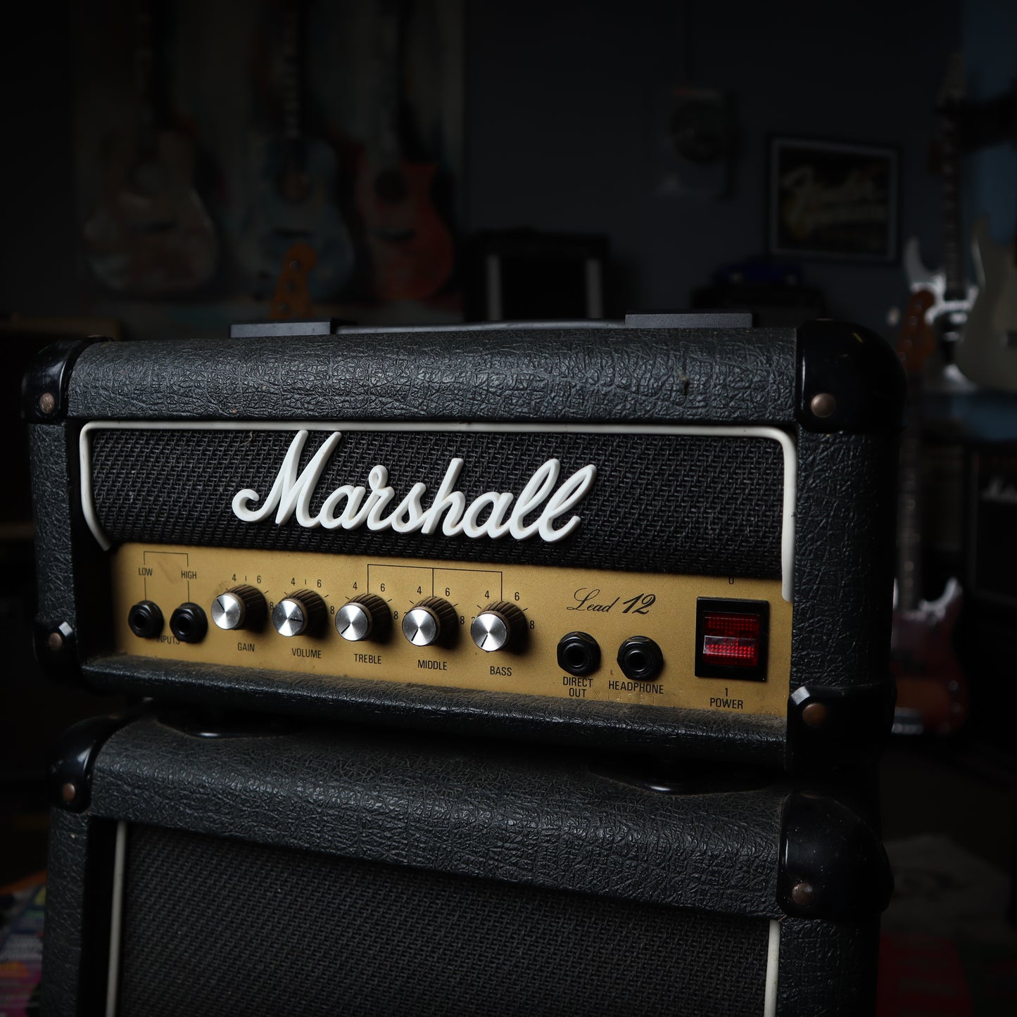 1980's Vintage Marshall Lead 12 Guitar Amplifier Mini Full Stack 3005