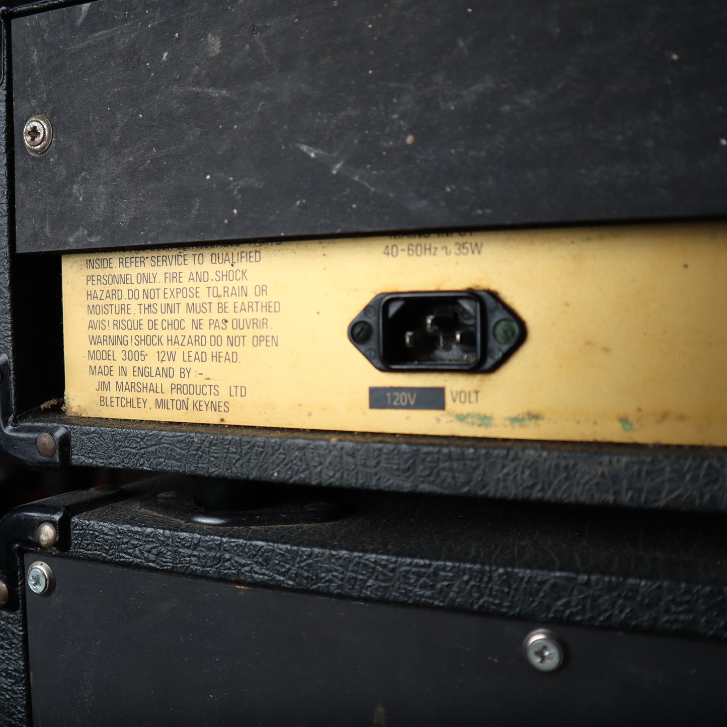 1980's Vintage Marshall Lead 12 Guitar Amplifier Mini Full Stack 3005