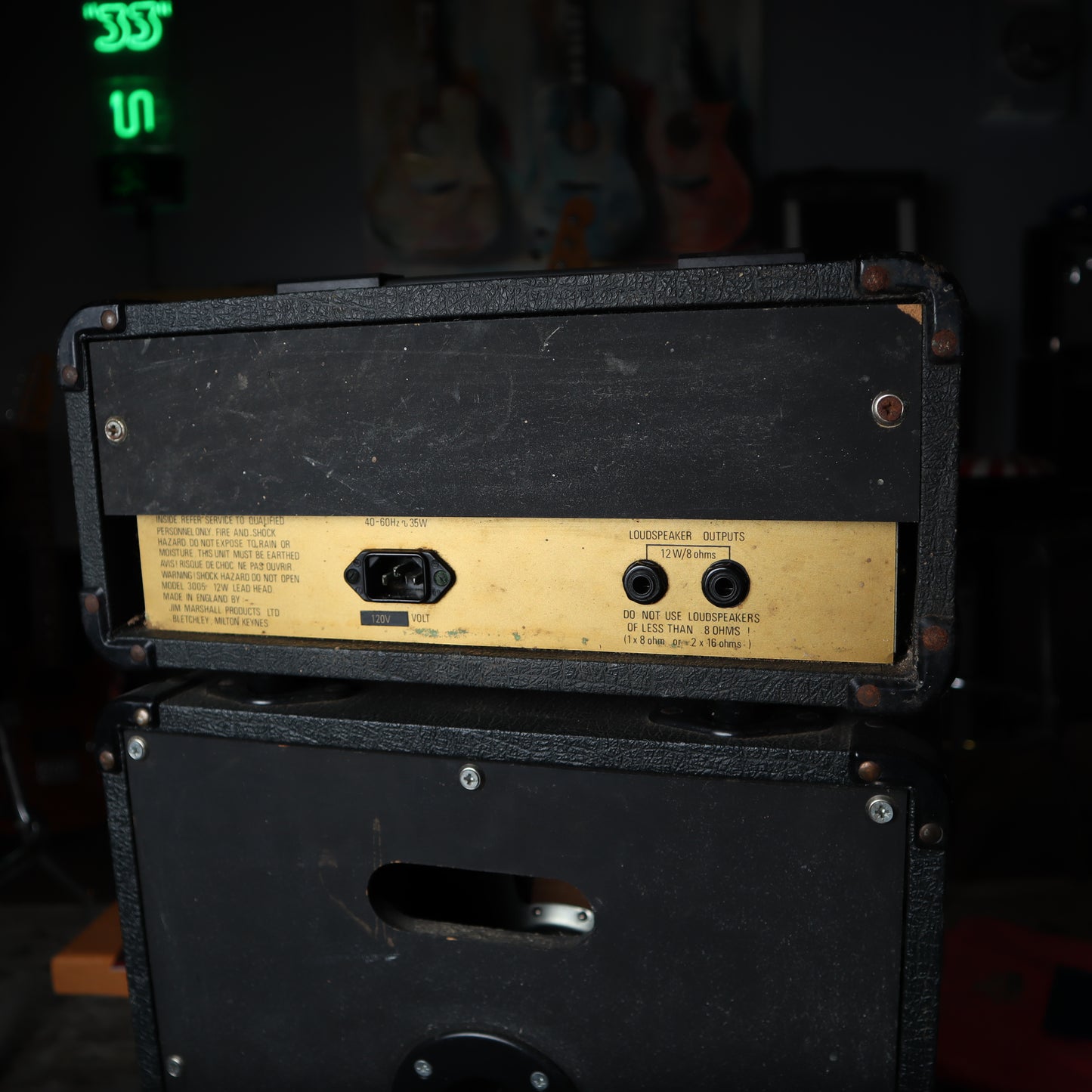 1980's Vintage Marshall Lead 12 Guitar Amplifier Mini Full Stack 3005