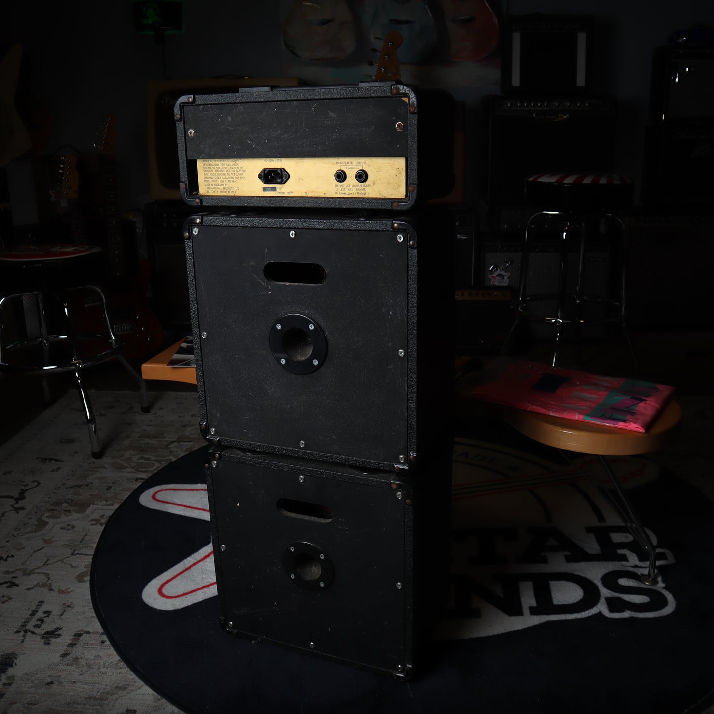 1980's Vintage Marshall Lead 12 Guitar Amplifier Mini Full Stack 3005