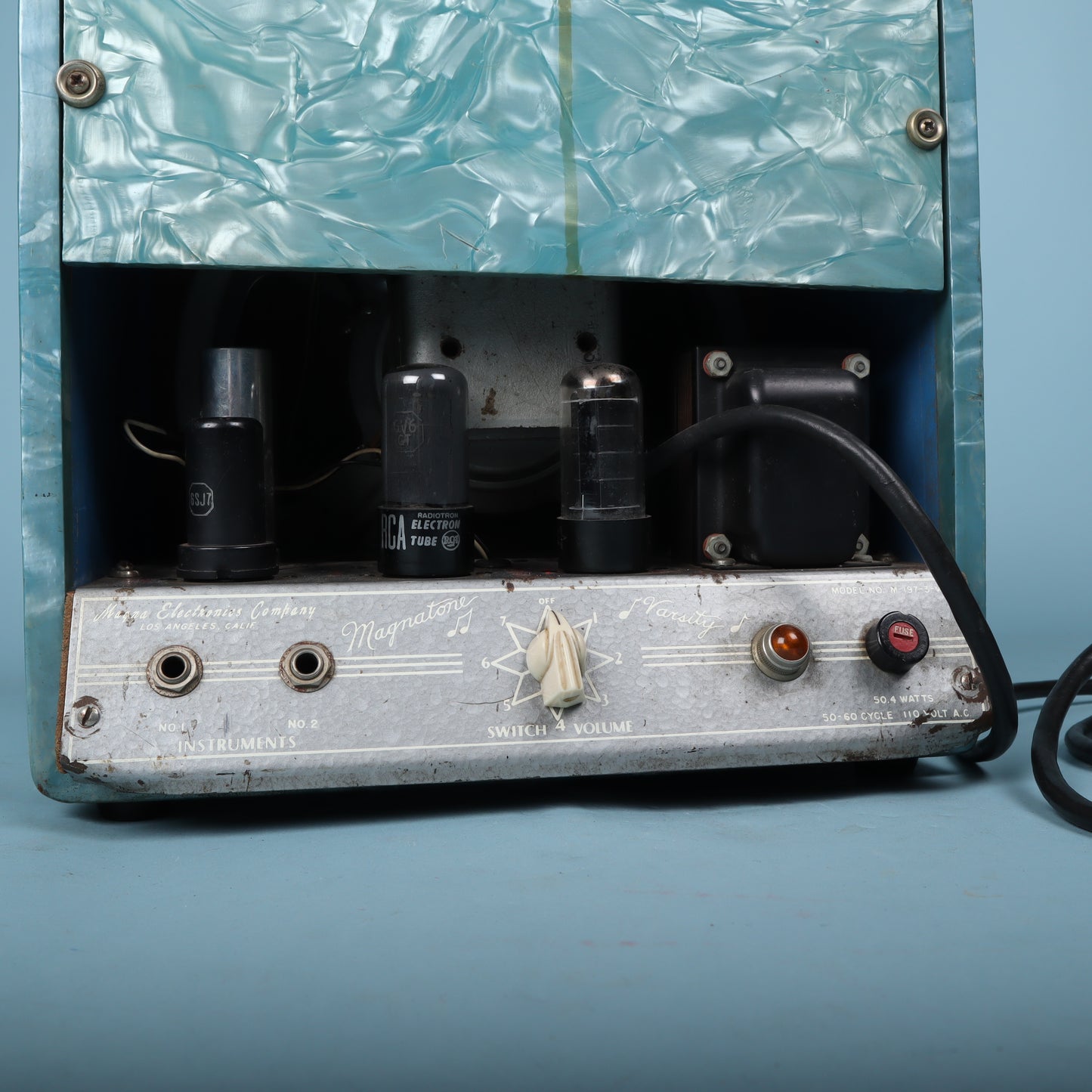 Vintage 1950s Magnatone Blue Pearloid Lap Steel Amplifier