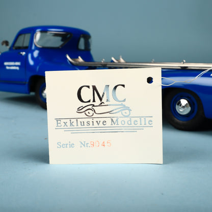 CMC 1:18 Mercedes-Benz Transporter 1954 Renntransporter Blue Wonder