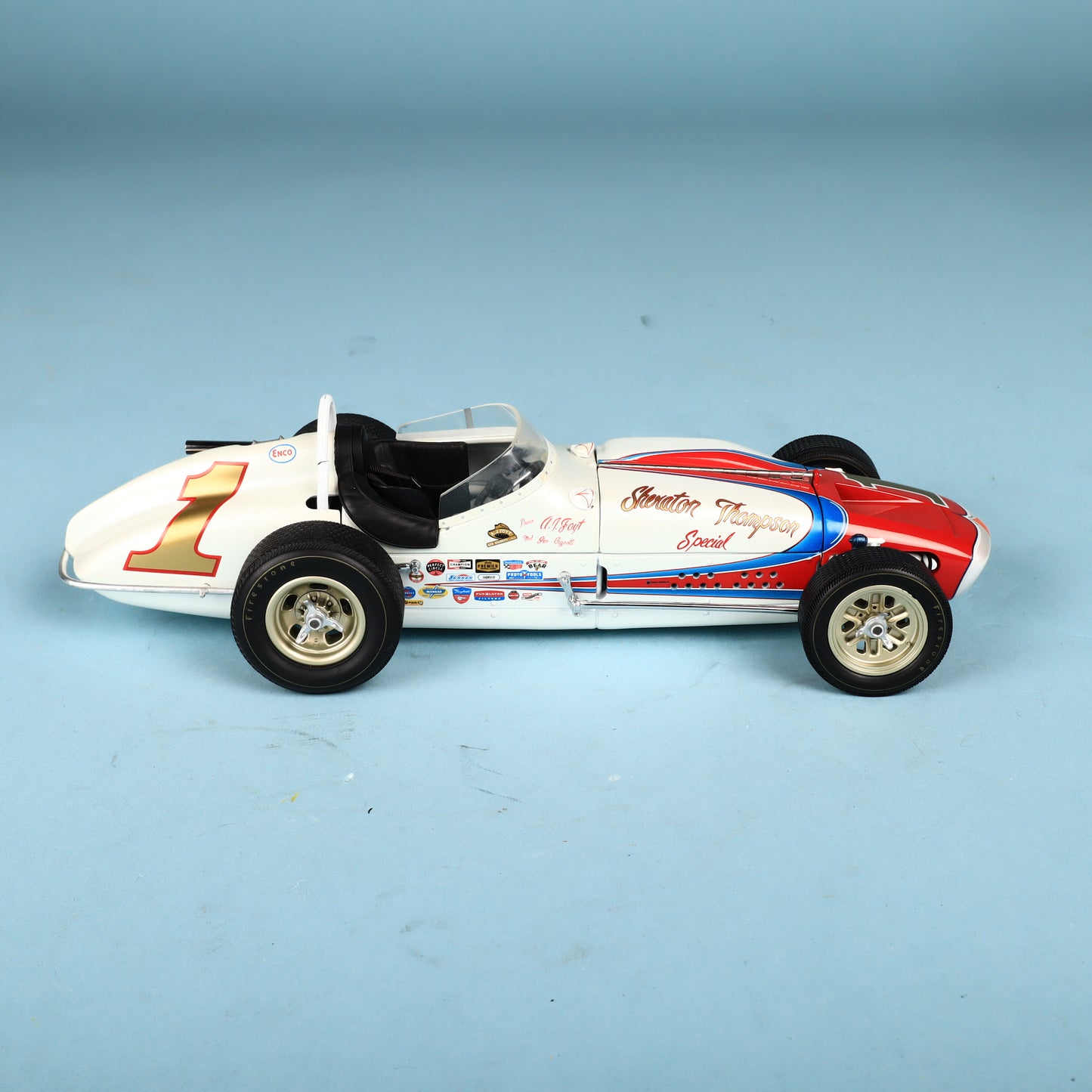 Carousel 1 A.J Foyt #1 Watson Roadster 64 Indy 500 Winner Sheraton Thompson Special