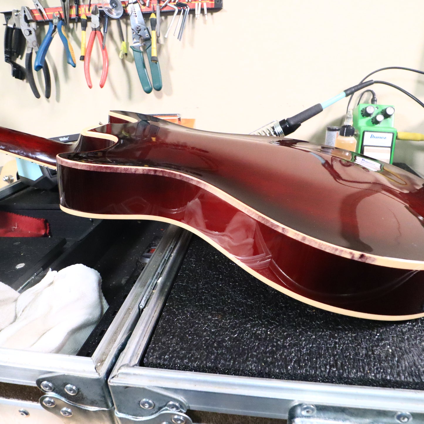 2010 Gene Baker b3 Water Semi-Hollow Mahogany Neck Crimson Burst