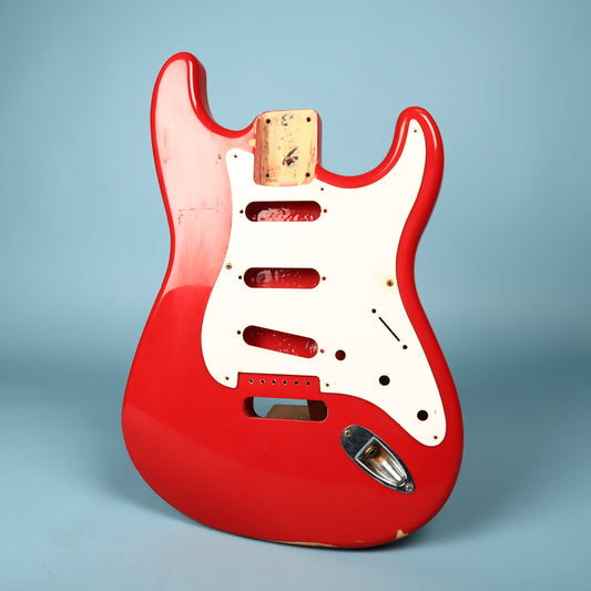 1994 Squier Stratocaster Ferrari Red Guitar Body w/ Pickguard