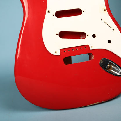 1994 Squier Stratocaster Ferrari Red Guitar Body w/ Pickguard
