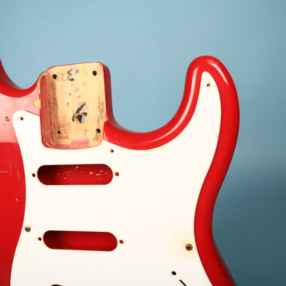 1994 Squier Stratocaster Ferrari Red Guitar Body w/ Pickguard