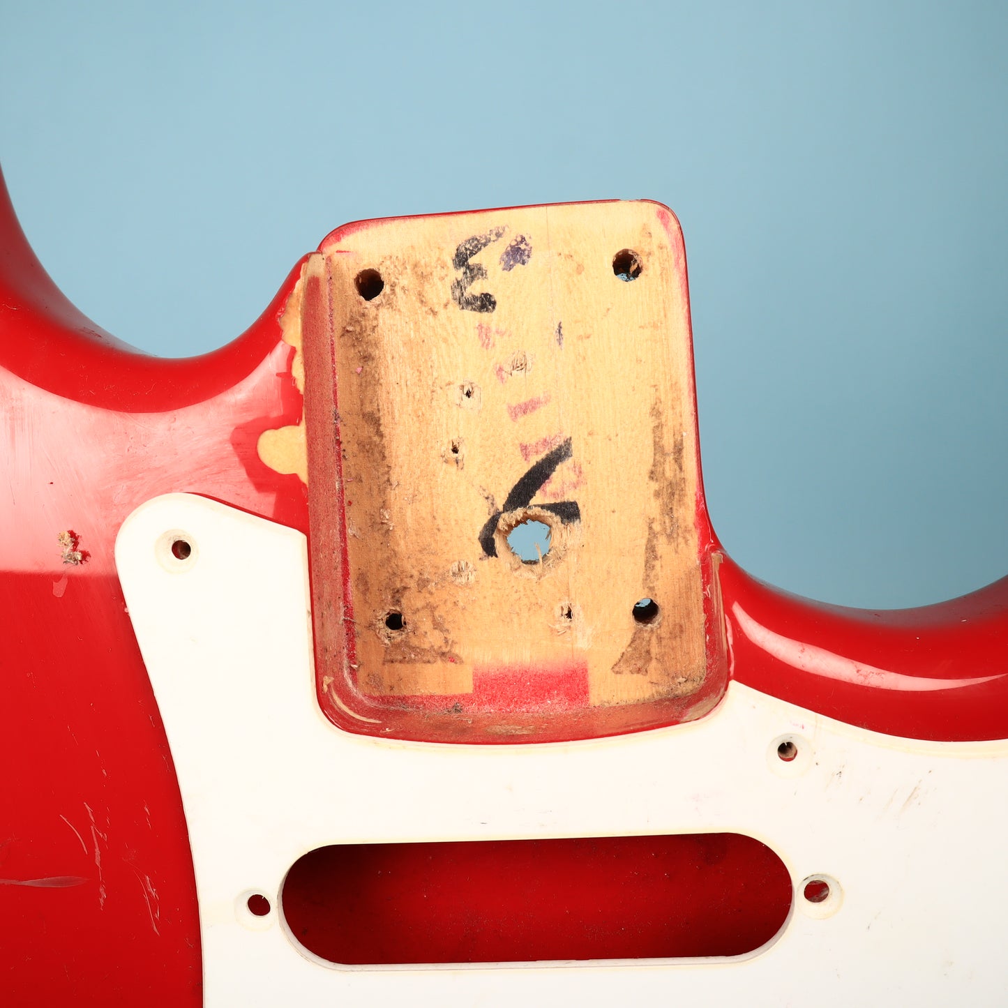 1994 Squier Stratocaster Ferrari Red Guitar Body w/ Pickguard