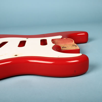 1994 Squier Stratocaster Ferrari Red Guitar Body w/ Pickguard