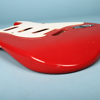 1994 Squier Stratocaster Ferrari Red Guitar Body w/ Pickguard