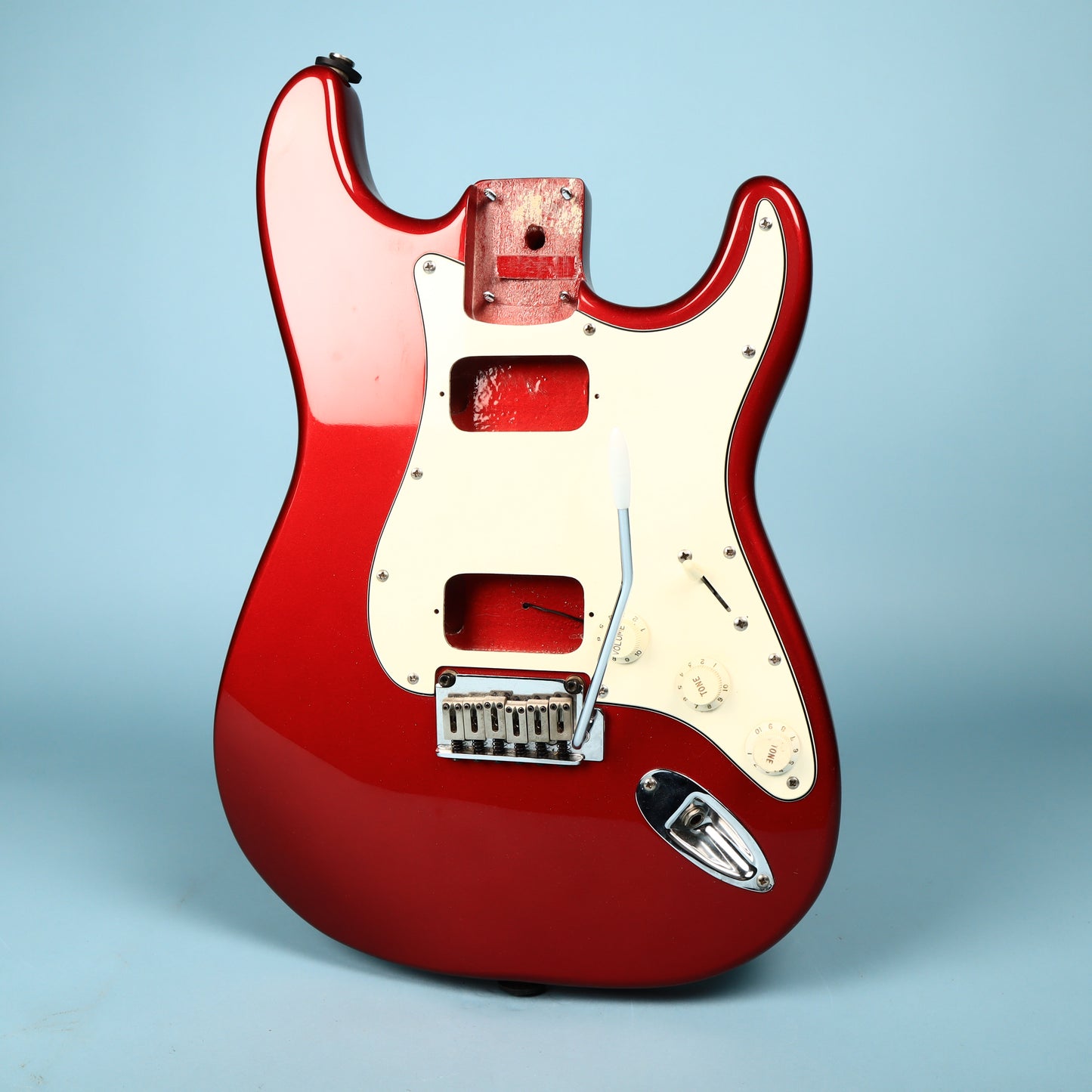 2003 Squier Stratocaster Loaded HH Humbucker Configuration Guitar Red Body