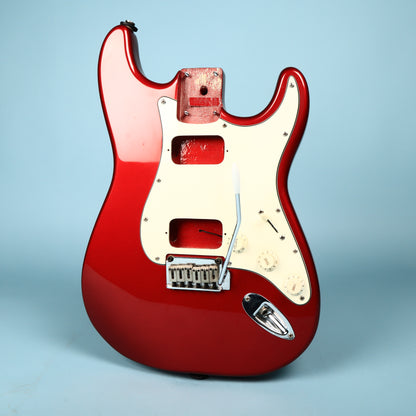 2003 Squier Stratocaster Loaded HH Humbucker Configuration Guitar Red Body