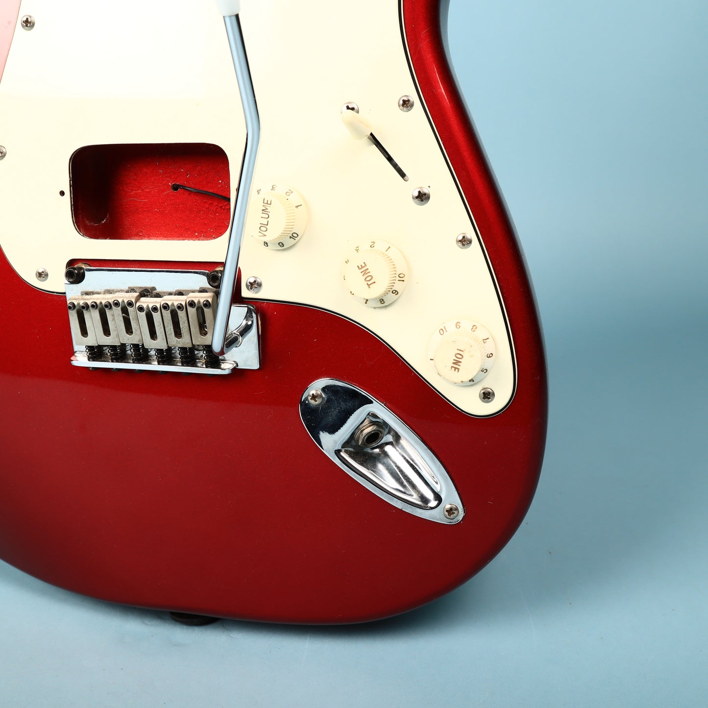 2003 Squier Stratocaster Loaded HH Humbucker Configuration Guitar Red Body