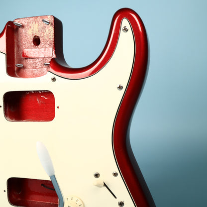 2003 Squier Stratocaster Loaded HH Humbucker Configuration Guitar Red Body