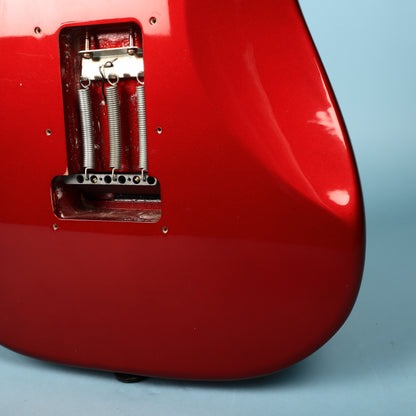 2003 Squier Stratocaster Loaded HH Humbucker Configuration Guitar Red Body