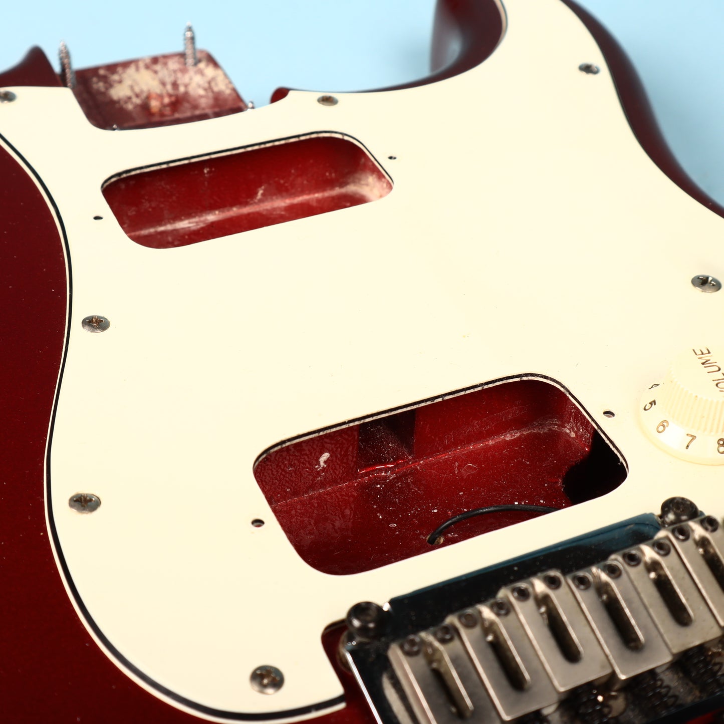 2003 Squier Stratocaster Loaded HH Humbucker Configuration Guitar Red Body