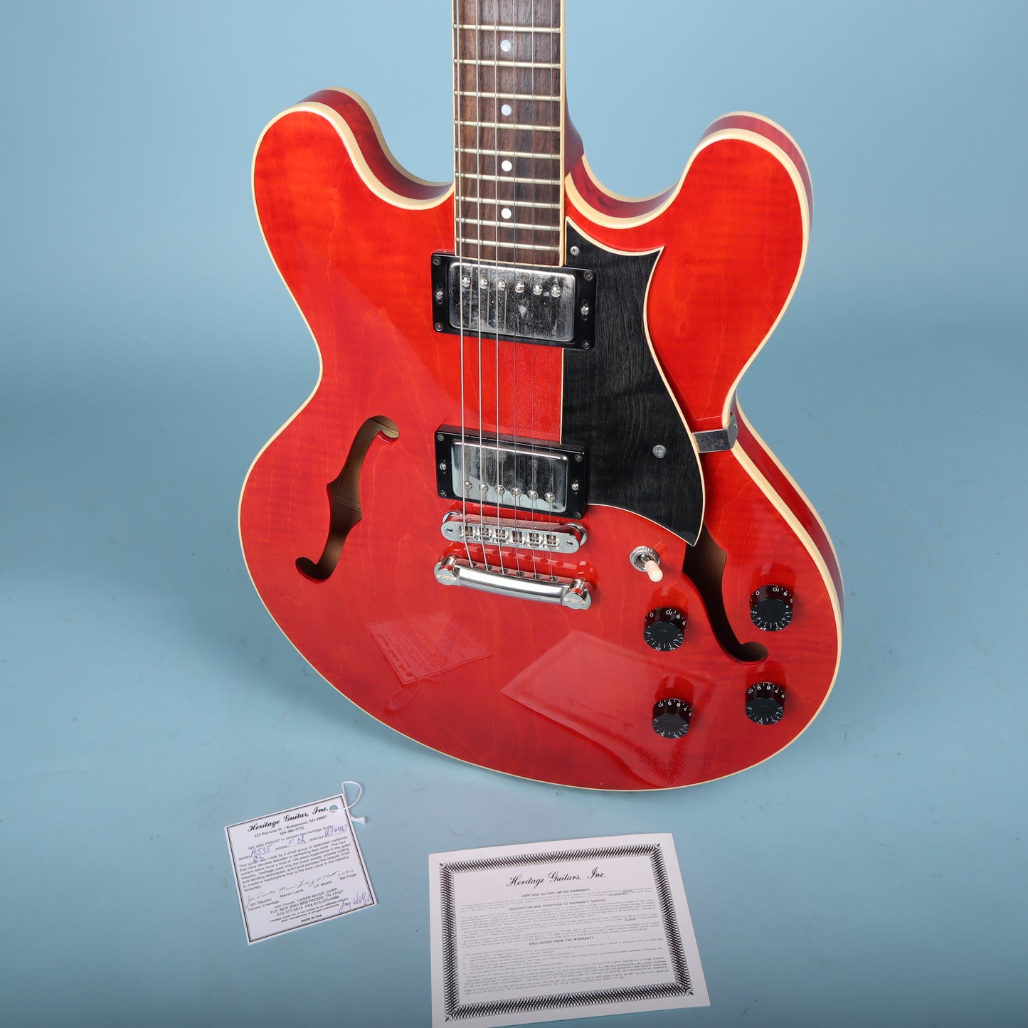 2004 Heritage H-535 Semi Hollowbody Trans Cherry Electric Guitar