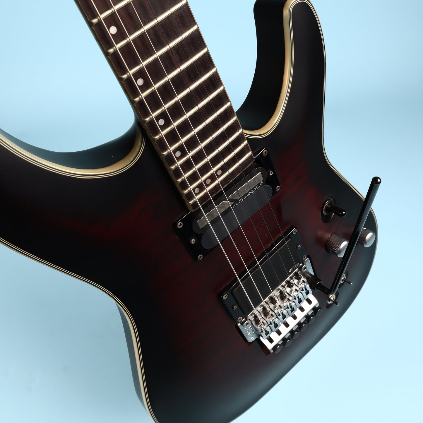 Schecter C-1 Platinum FR S Sustainiac w/ Floyd Rose Crimson Red Burst Satin