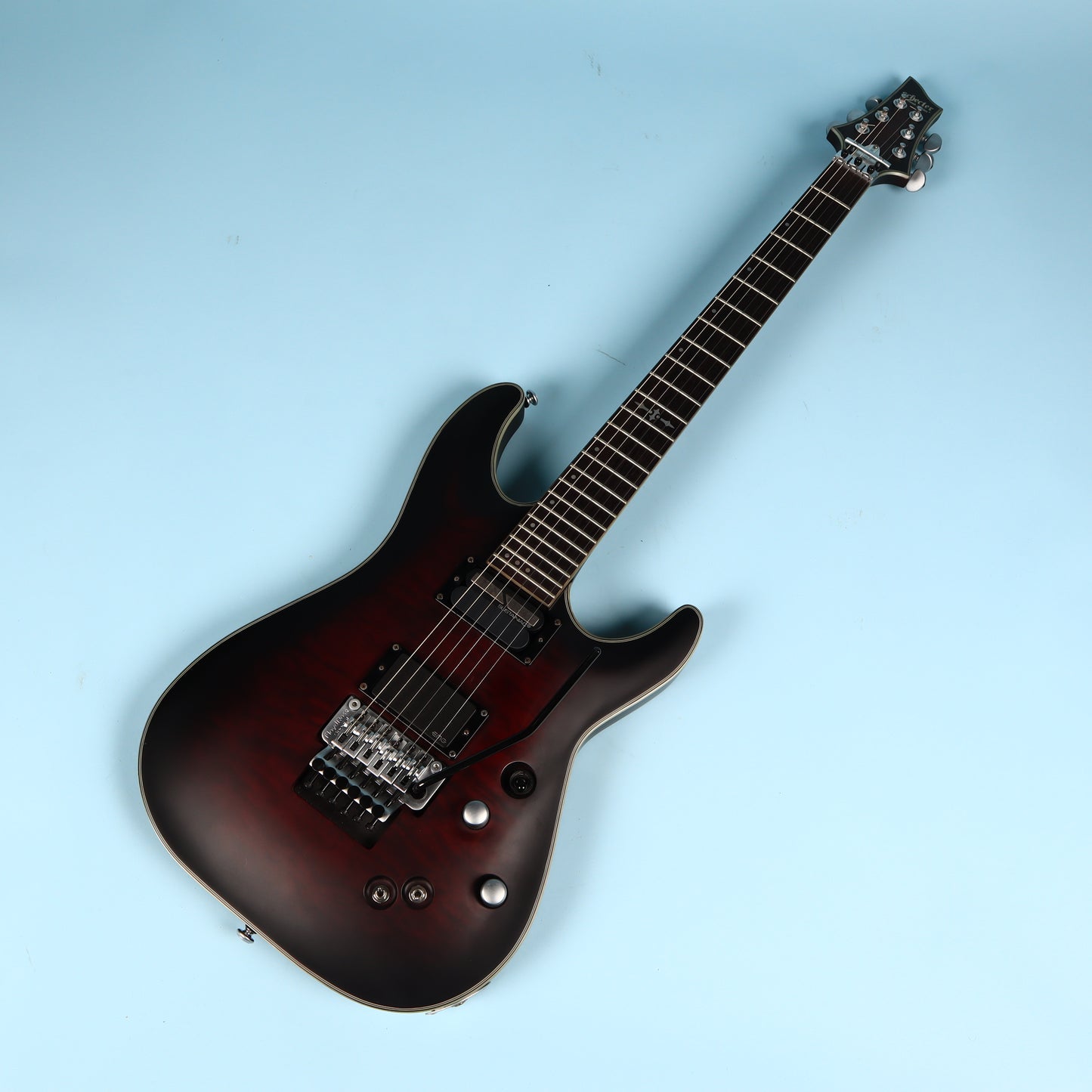 Schecter C-1 Platinum FR S Sustainiac w/ Floyd Rose Crimson Red Burst Satin