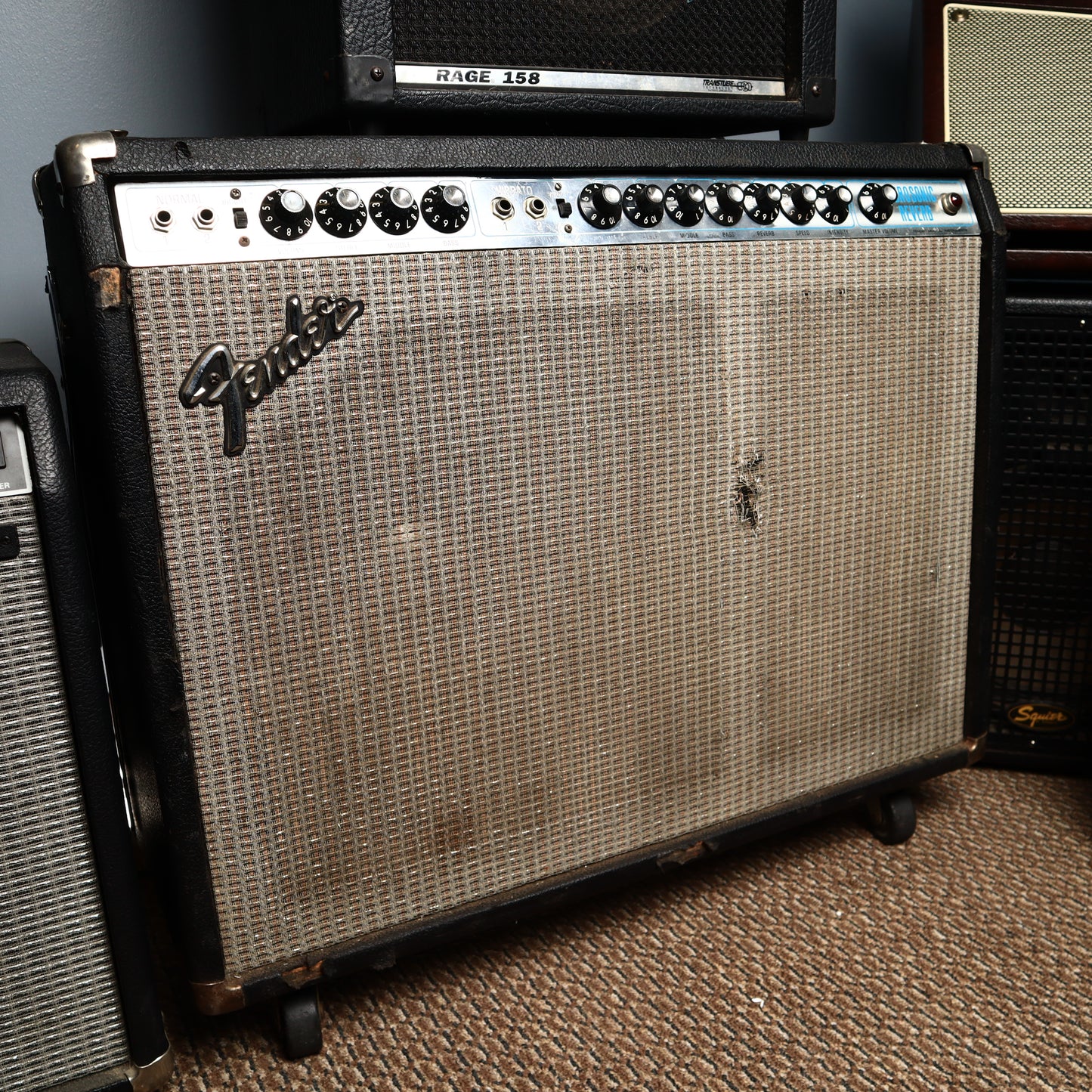Vintage 1970s Fender Vibrosonic Reverb Amp Silverface
