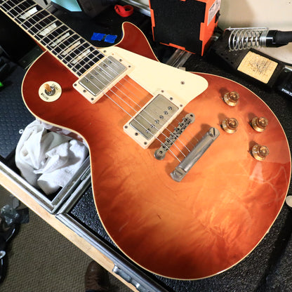 Ken McKay LP Single Cut Replica Sunburst Flame Top One Piece Back Guitar