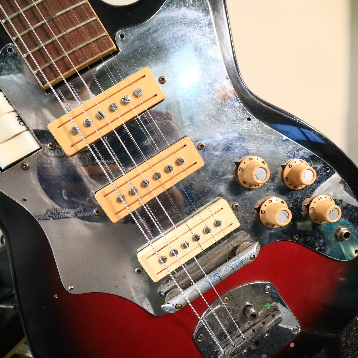 Vintage Decca (Teisco) 3-Pickup Electric Guitar Sunburst