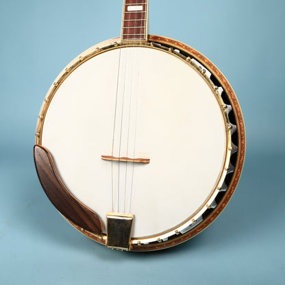 Crown Kent Vintage 4 String Banjo with Block Inlays MIJ Japan