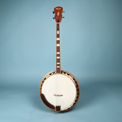 Crown Kent Vintage 4 String Banjo with Block Inlays MIJ Japan