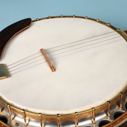 Crown Kent Vintage 4 String Banjo with Block Inlays MIJ Japan