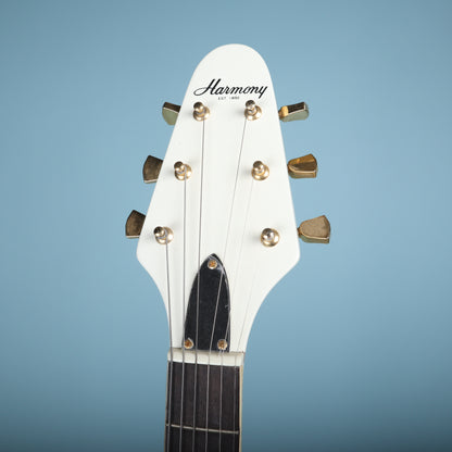 Harmony Flying V White NOS V666GT Electric Guitar  *Excellent Cond*