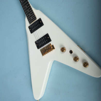 Harmony Flying V White NOS V666GT Electric Guitar  *Excellent Cond*