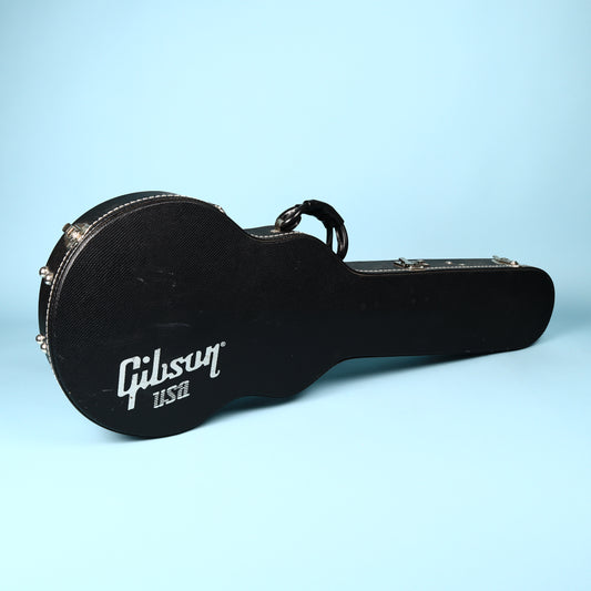 Gibson Made in Canada white plush-lined Les Paul shape electric guitar hard case