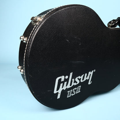 Gibson Made in Canada white plush-lined Les Paul shape electric guitar hard case