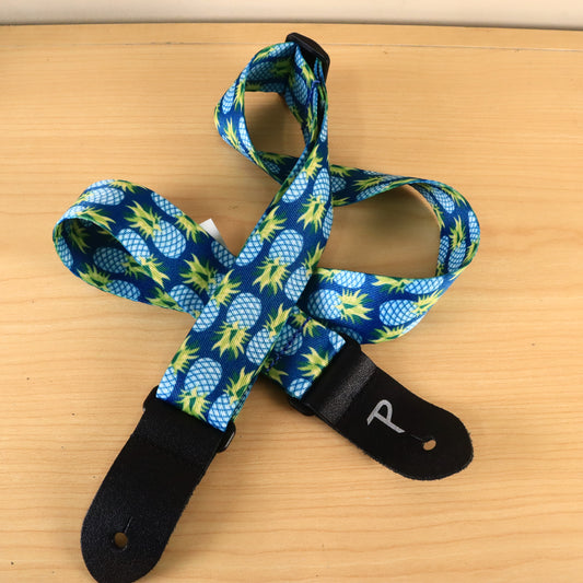 Perri's Leathers Ltd. Pineapple Polyester Ukulele Strap Turquoise