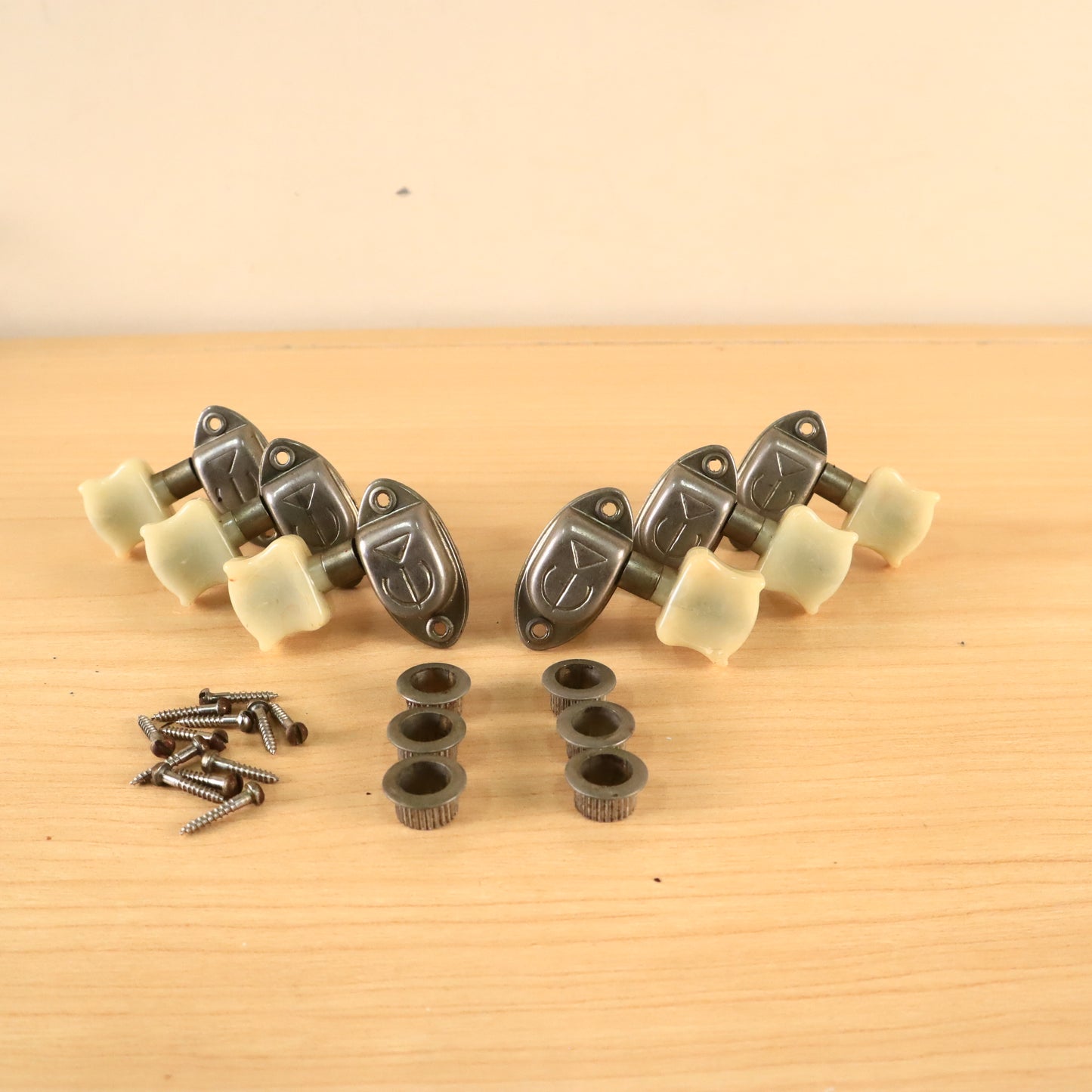 Vintage Epiphone Kolb Guitar Nickel Tuners 3x3 Set Complete