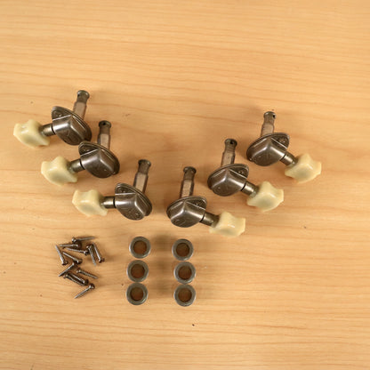 Vintage Epiphone Kolb Guitar Nickel Tuners 3x3 Set Complete