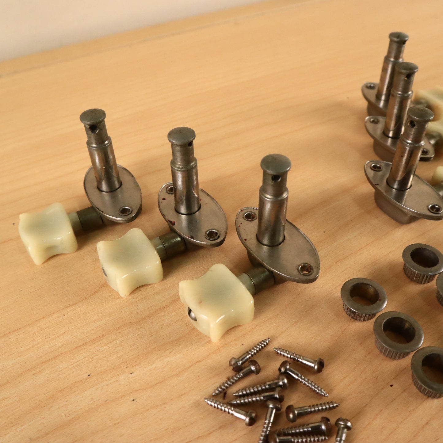 Vintage Epiphone Kolb Guitar Nickel Tuners 3x3 Set Complete