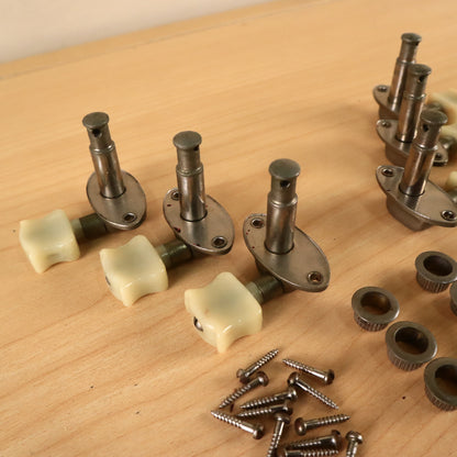 Vintage Epiphone Kolb Guitar Nickel Tuners 3x3 Set Complete