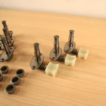 Vintage Epiphone Kolb Guitar Nickel Tuners 3x3 Set Complete