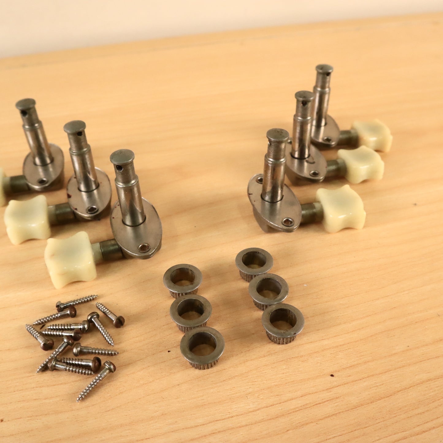 Vintage Epiphone Kolb Guitar Nickel Tuners 3x3 Set Complete