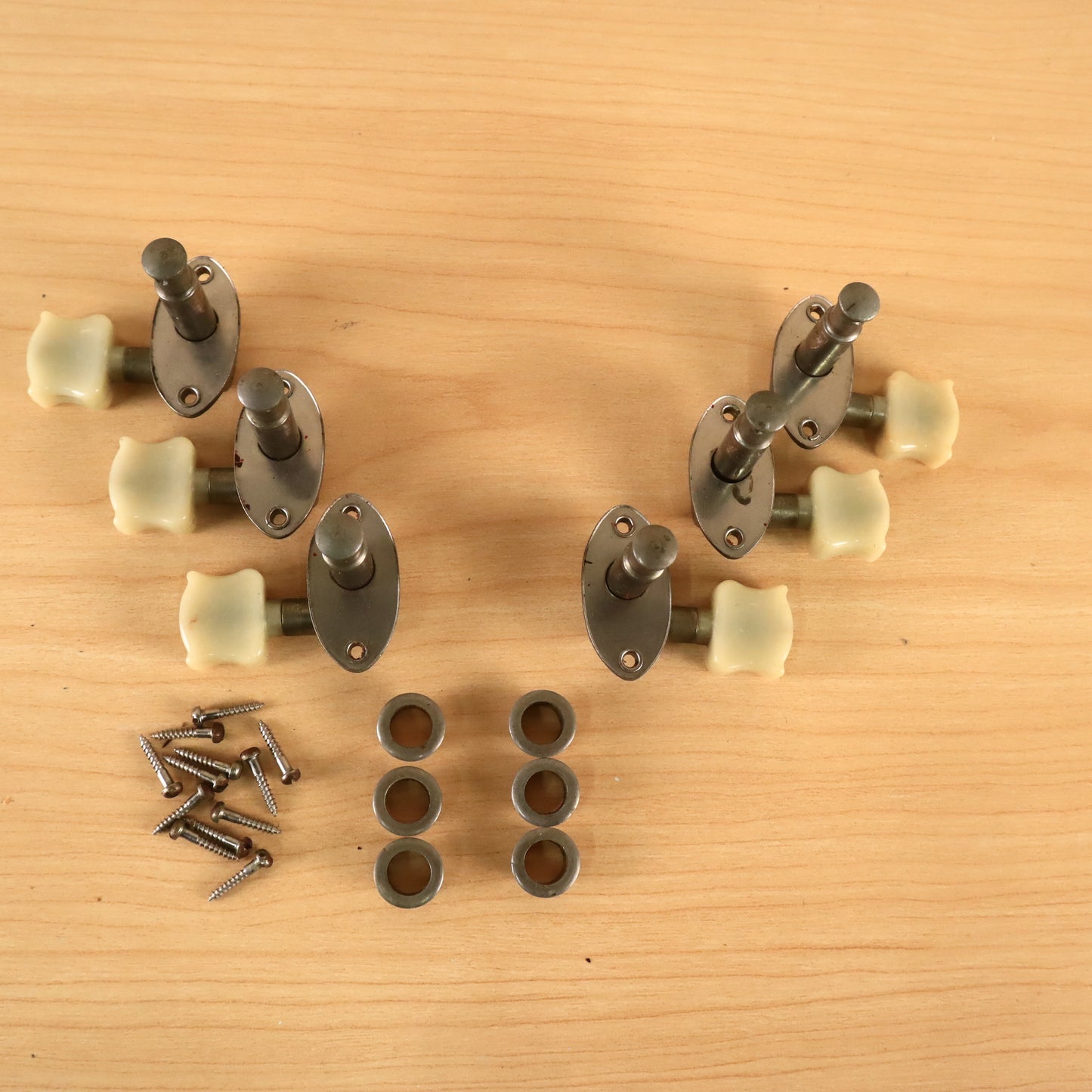 Vintage Epiphone Kolb Guitar Nickel Tuners 3x3 Set Complete