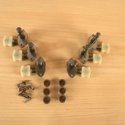 Vintage Epiphone Kolb Guitar Nickel Tuners 3x3 Set Complete